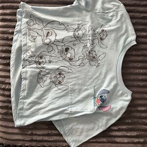 Disney Light Blue Stitch Crop Top